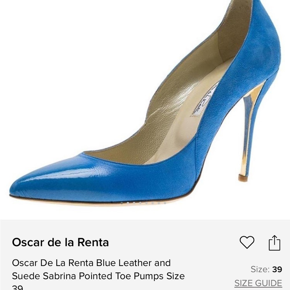 Oscar de la renta blue leather pump - Picture 16 of 16
